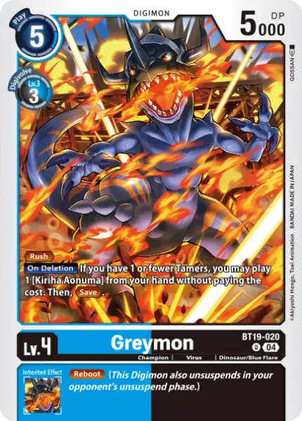 Digimon TCG Card 'BT19-020' 'Greymon'