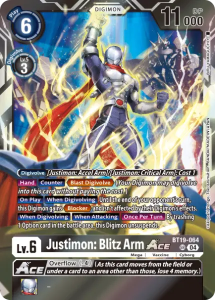 Deck BT19-20 Justimon with preview of card BT19-064