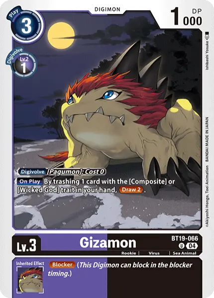 Digimon TCG Card 'BT19-066' 'Gizamon'
