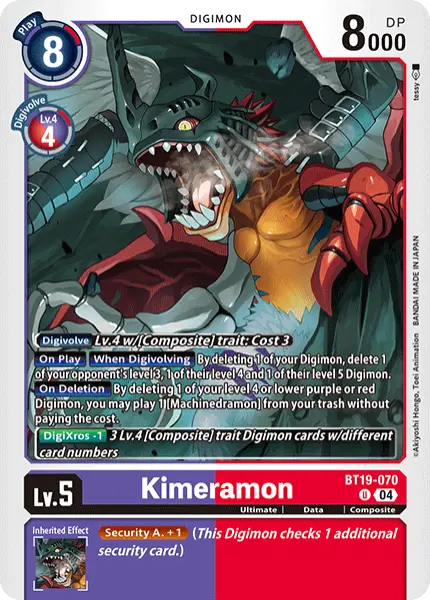 Digimon TCG Card 'BT19-070' 'Kimeramon'