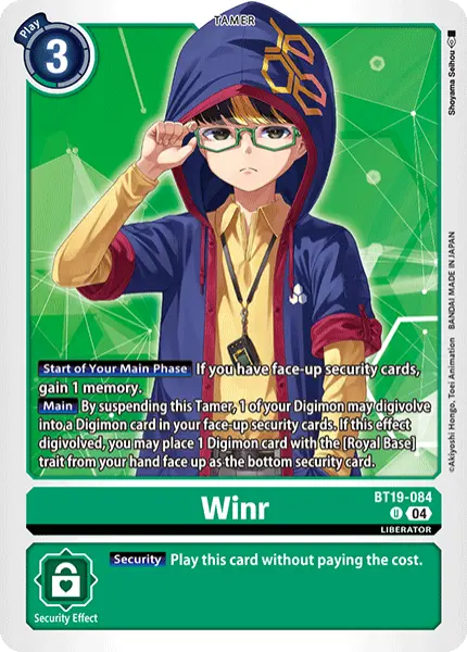 Digimon TCG Card 'BT19-084' 'Winr'