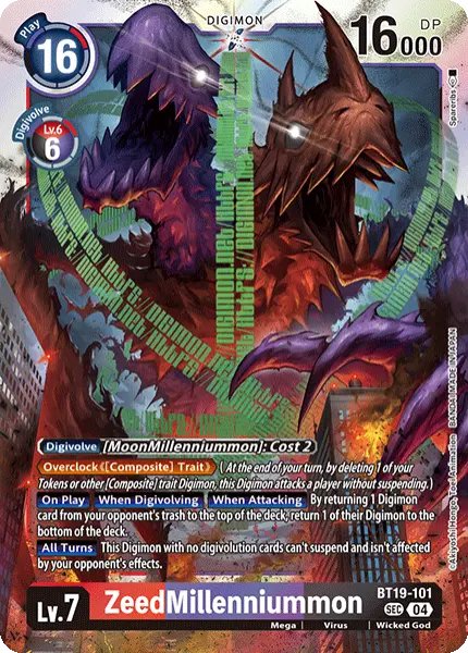 Deck Millenniummon - 3rd with preview of card BT19-101