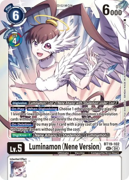Digimon TCG Card 'BT19-102' 'Luminamon (Nene Version)'