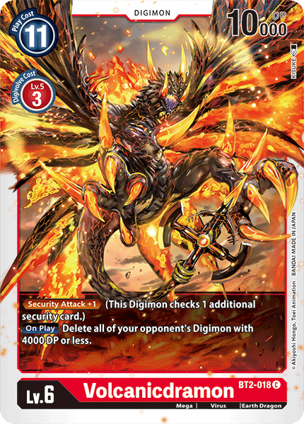 Digimon TCG Card BT2-018 Volcanicdramon