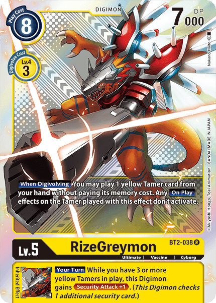 Digimon TCG Card BT2-038_P1 RizeGreymon