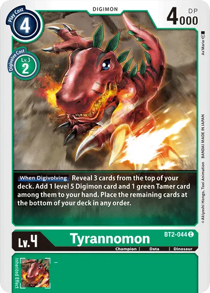 Digimon TCG Card 'BT2-044' 'Tyrannomon'