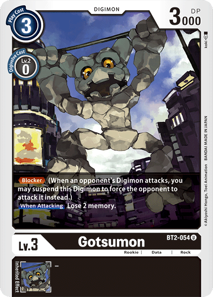 Digimon TCG Card BT2-054 Gotsumon