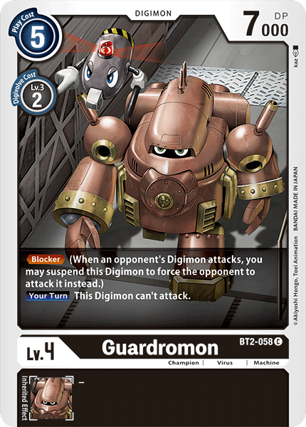 Digimon TCG Card 'BT2-058' 'Guardromon'