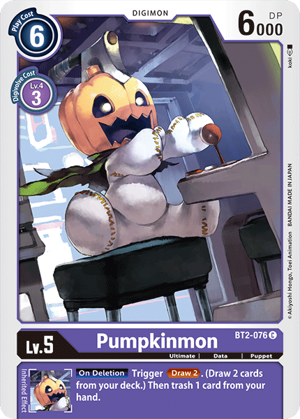 Digimon TCG Card 'BT2-076' 'Pumpkinmon'