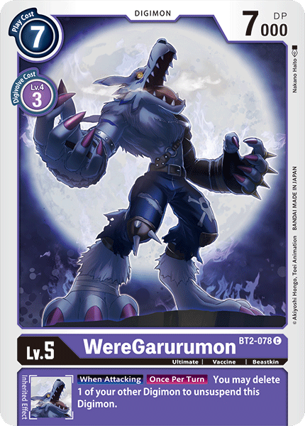 Digimon TCG Card 'BT2-078' 'WereGarurumon'