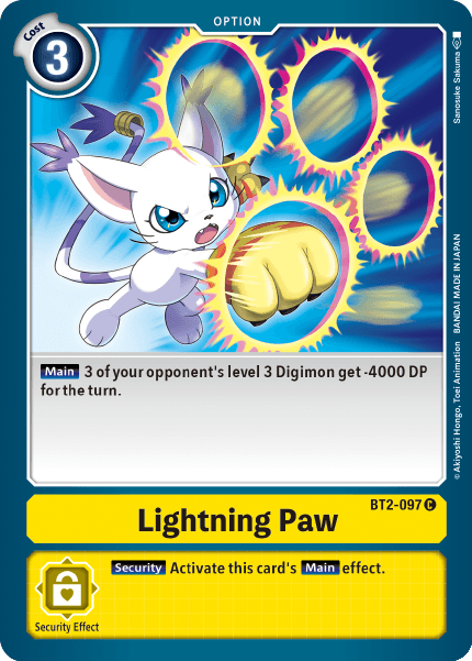 Digimon TCG Card 'BT2-097' 'Lightning Paw'