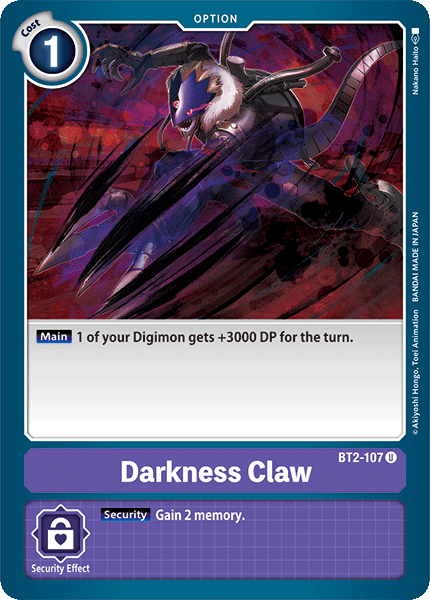 Digimon TCG Card BT2-107 Darkness Claw