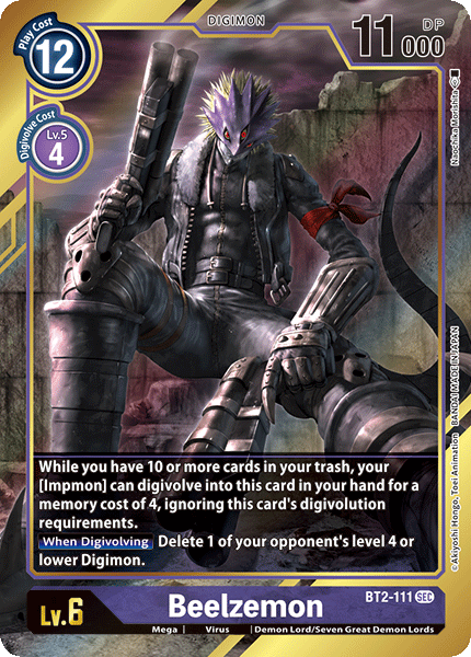 Digimon TCG Card BT2-111_P1 Beelzemon