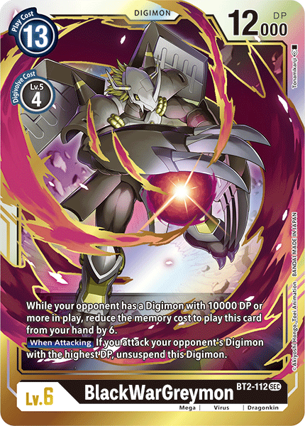 Digimon TCG Card 'BT2-112' 'BlackWarGreymon'