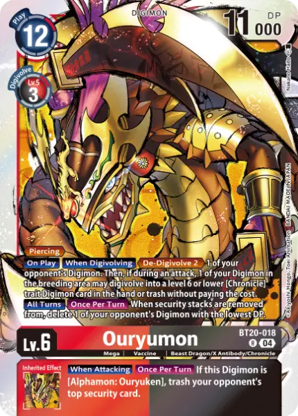 Digimon TCG Card 'BT20-018' 'Ouryumon'