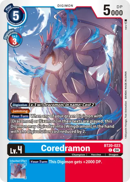 Digimon TCG Card 'BT20-023' 'Coredramon'