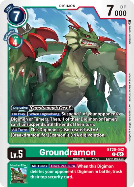 Digimon TCG Card 'BT20-042' 'Groundramon'