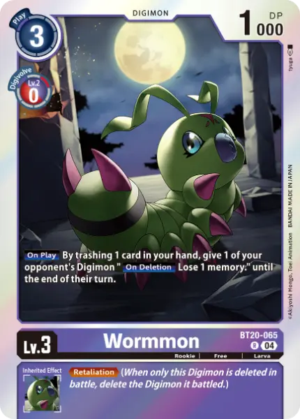 Digimon TCG Card 'BT20-065' 'Wormmon'