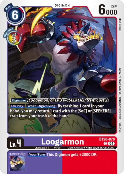 Digimon TCG Card 'BT20-070' 'Loogarmon'