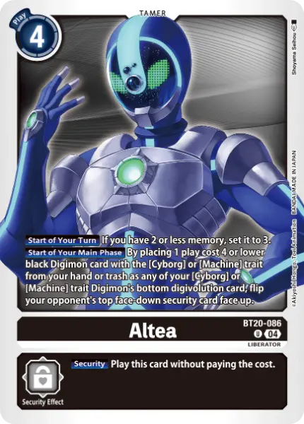 Digimon TCG Card 'BT20-086' 'Altea'