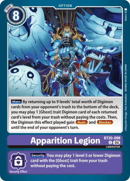 Digimon TCG Card 'BT20-098' 'Apparition Legion'