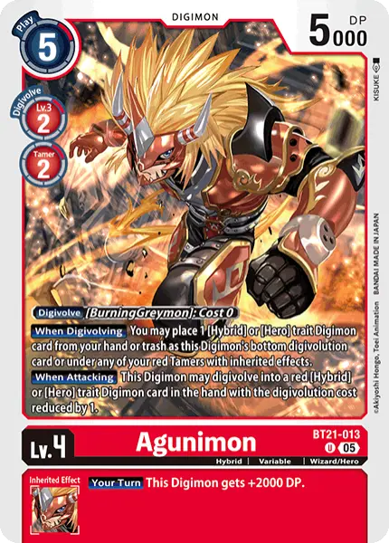 Digimon TCG Card 'BT21-013' 'Agunimon'