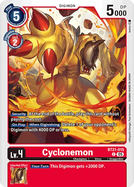 Digimon TCG Card 'BT21-015' 'Cyclonemon'