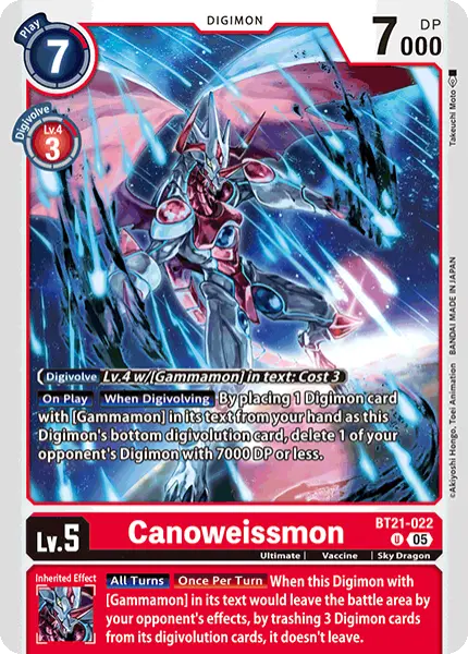 Digimon TCG Card 'BT21-022' 'Canoweissmon'