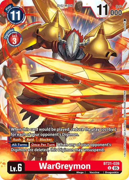Digimon TCG Card 'BT21-026' 'WarGreymon'