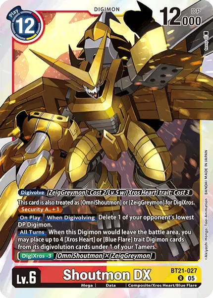 Digimon TCG Card 'BT21-027' 'Shoutmon DX'