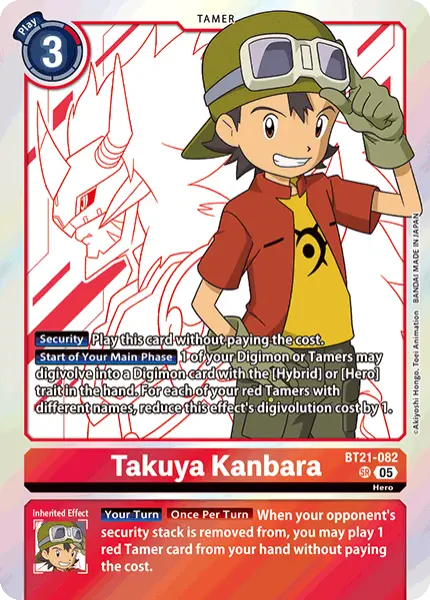 Digimon TCG Card 'BT21-082' 'Takuya Kanbara'