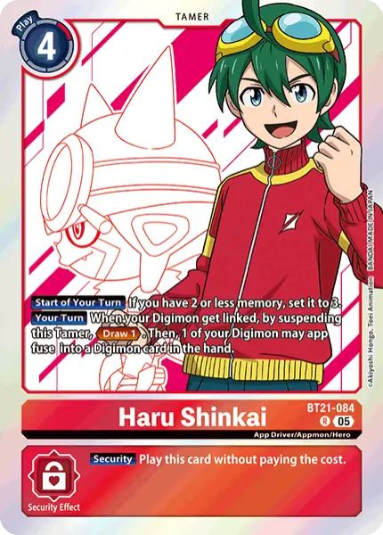 Digimon TCG Card 'BT21-084' 'Haru Shinkai'