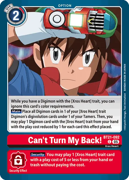 Digimon TCG Card 'BT21-092' 'Can't Turn My Back!'