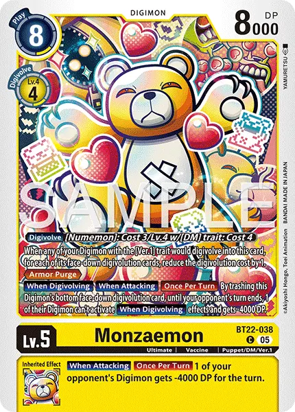 Digimon TCG Card 'BT22-038' 'Monzaemon'