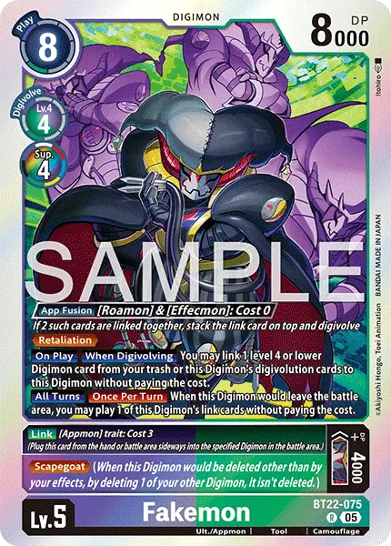 Digimon TCG Card 'BT22-075' 'Fakemon'