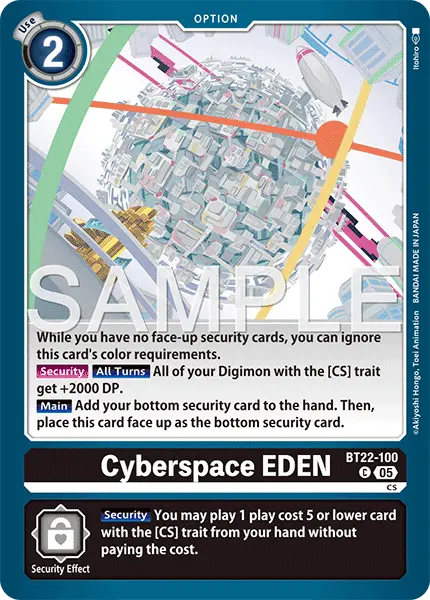 Digimon TCG Card 'BT22-100' 'Cyberspace EDEN'