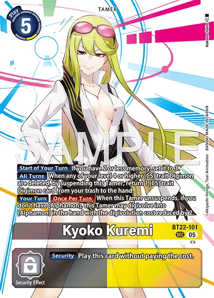 Digimon TCG Card 'BT22-101' 'Kyoko Kuremi'