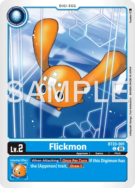 Digimon TCG Card 'BT23-001' 'Flickmon'