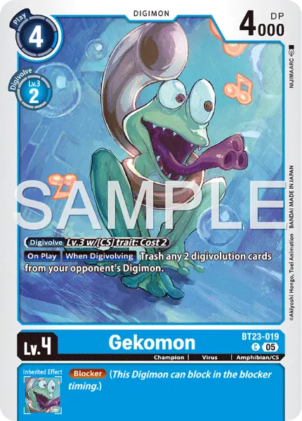 Digimon TCG Card 'BT23-019' 'Gekomon'