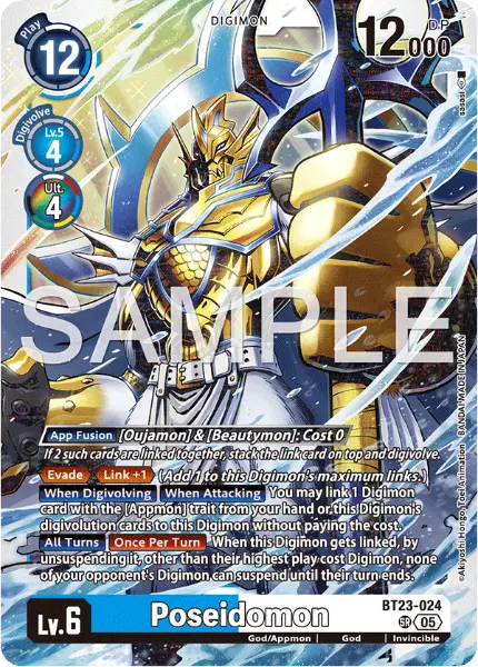 Deck Poseidomon - 3rd with preview of card BT23-024