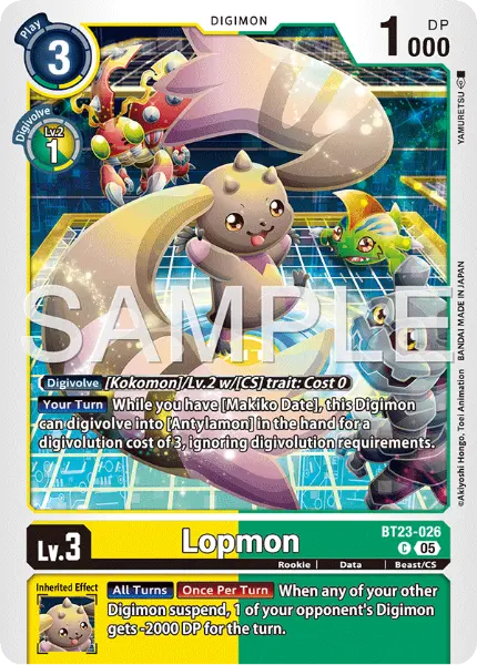 Digimon TCG Card 'BT23-026' 'Lopmon'