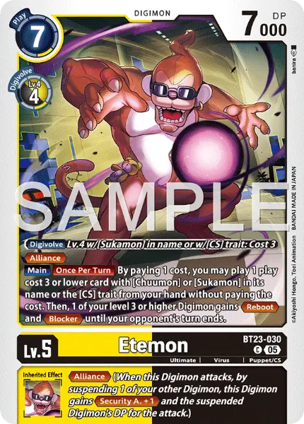 Digimon TCG Card 'BT23-030' 'Etemon'