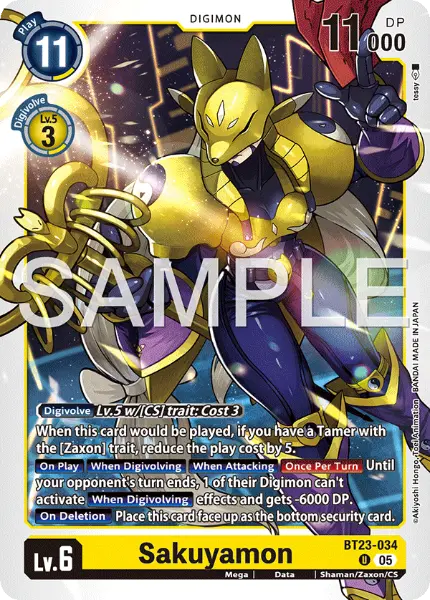 Digimon TCG Card 'BT23-034' 'Sakuyamon'