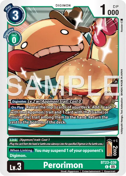 Digimon TCG Card 'BT23-039' 'Perorimon'