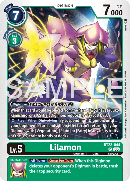 Digimon TCG Card 'BT23-044' 'Lilamon'