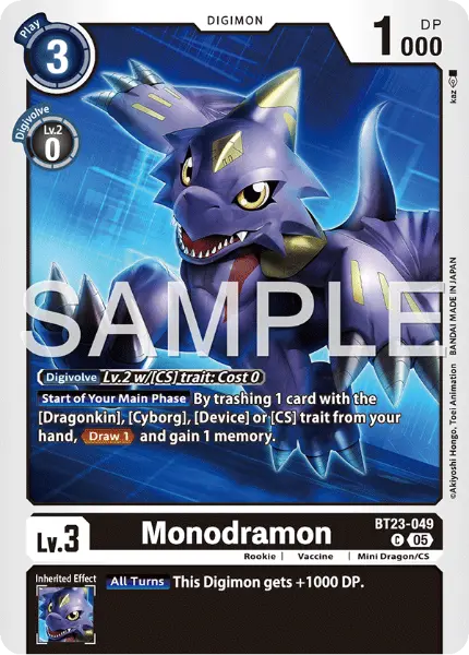 Digimon TCG Card 'BT23-049' 'Monodramon'