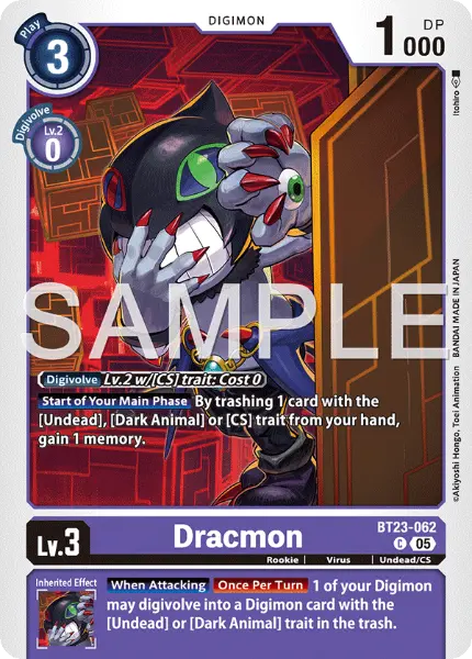 Digimon TCG Card 'BT23-062' 'Dracmon'