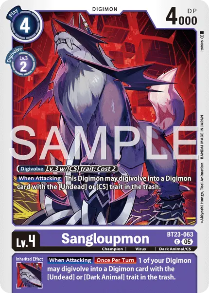 Digimon TCG Card 'BT23-063' 'Sangloupmon'
