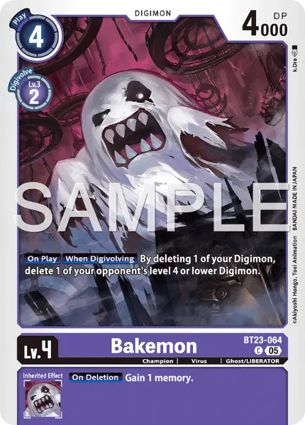 Digimon TCG Card 'BT23-064' 'Bakemon'