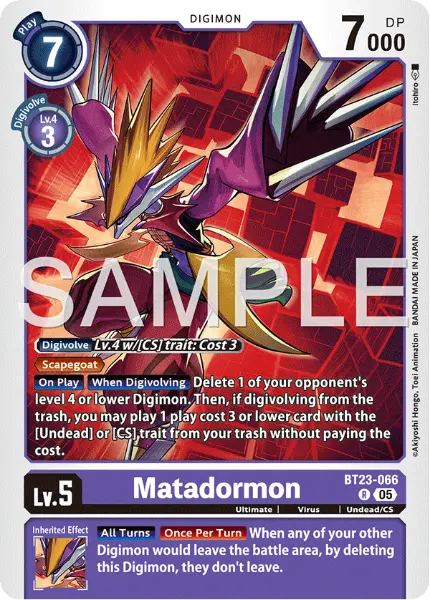 Digimon TCG Card 'BT23-066' 'Matadormon'